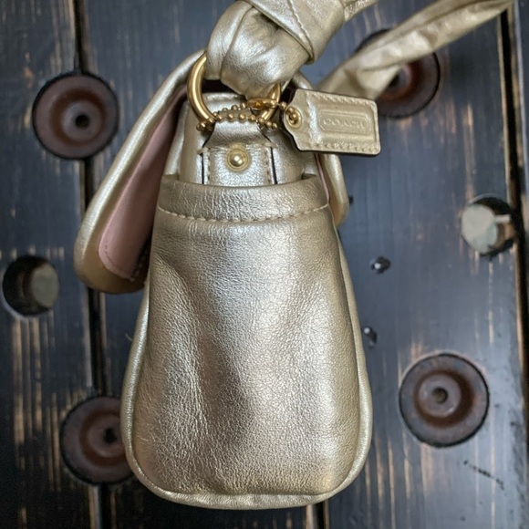 COACH Parker Gold Straw Leather Bag - Picture 5 of 8